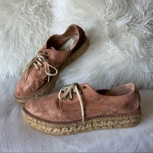 Gaimo Espadrilles Lace-up Pink Suede Sneakers